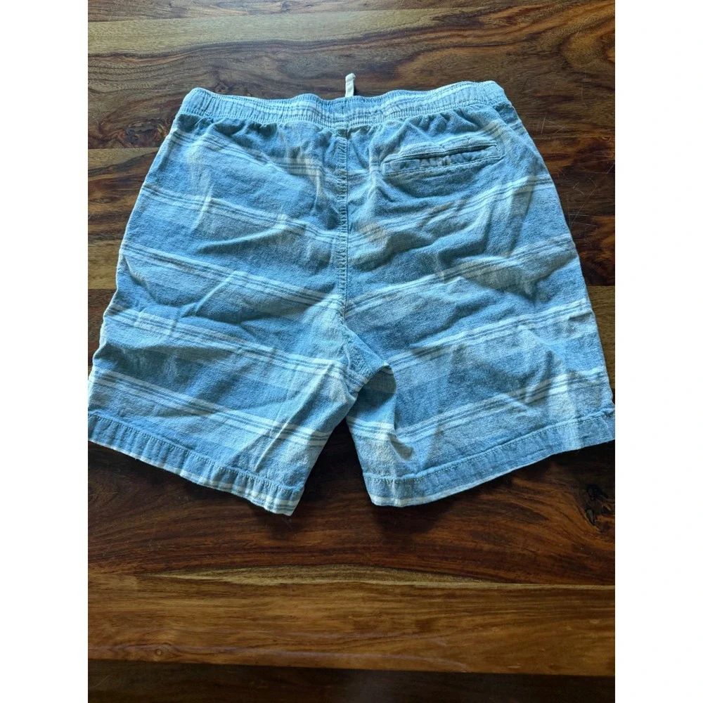 Old Navy Mens Blue Stripe Linen Blend Jogger Shorts 7 Inch Inseam Size M